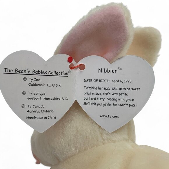 TY Beanie Babies "Nibbler" The Bunny 8" Plush Toy Collectible 1999 NWT - Picture 5 of 6